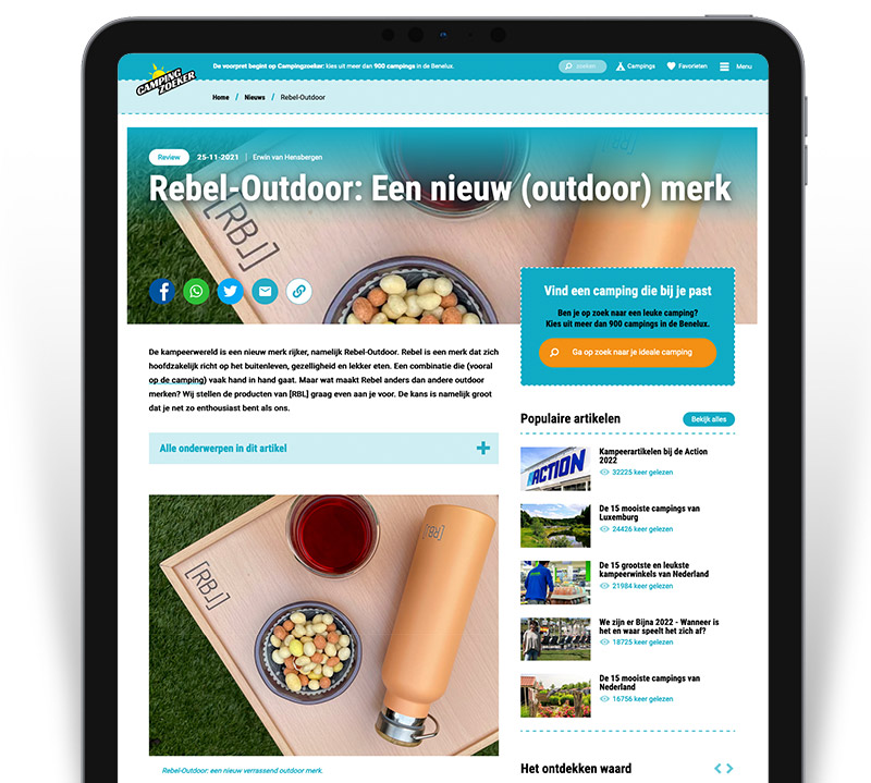 Review kampeer producten campingzoeker