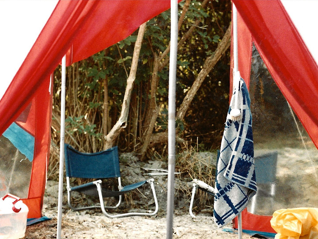 Onze eerste tent voor bij het kamperen