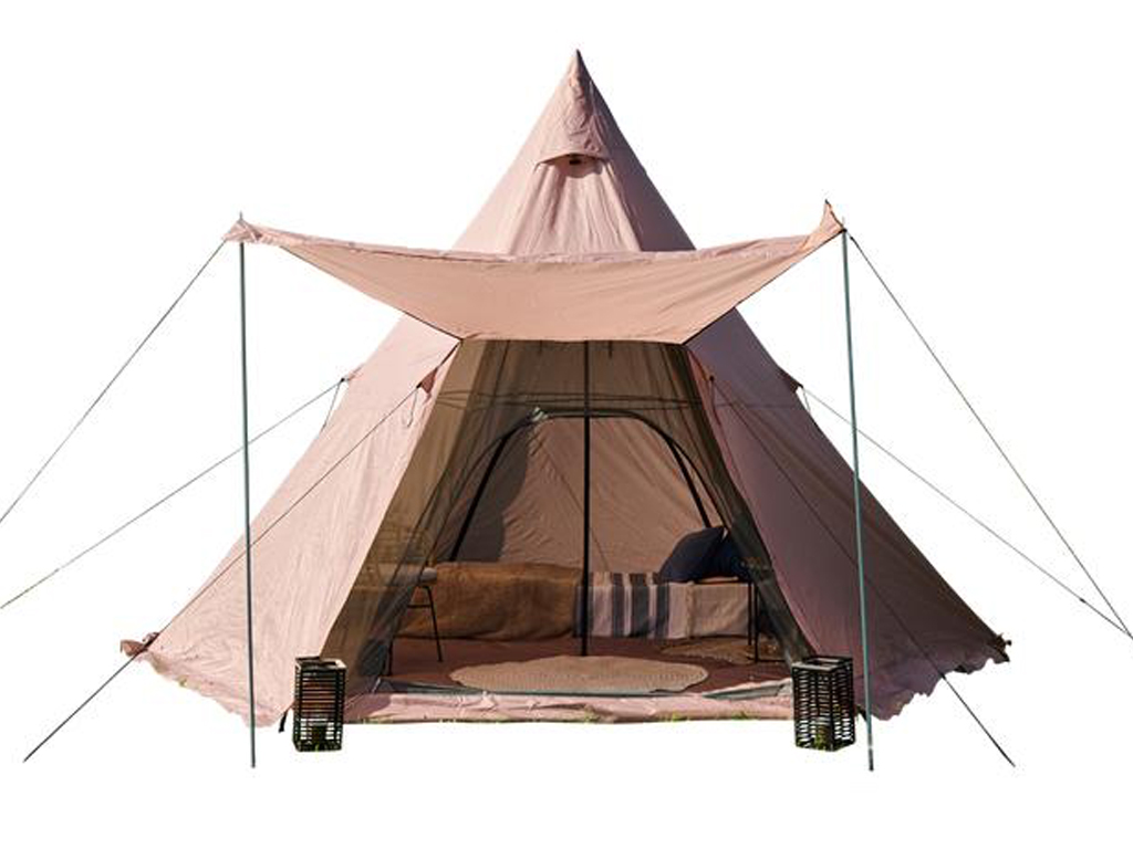 Glamping tipi tent bij de action