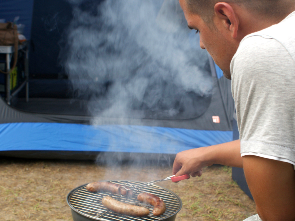 BBQ'en op de camping