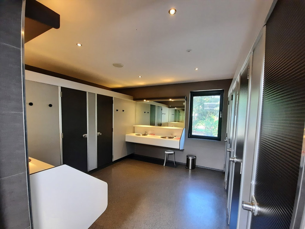 Het sanitair op de camping