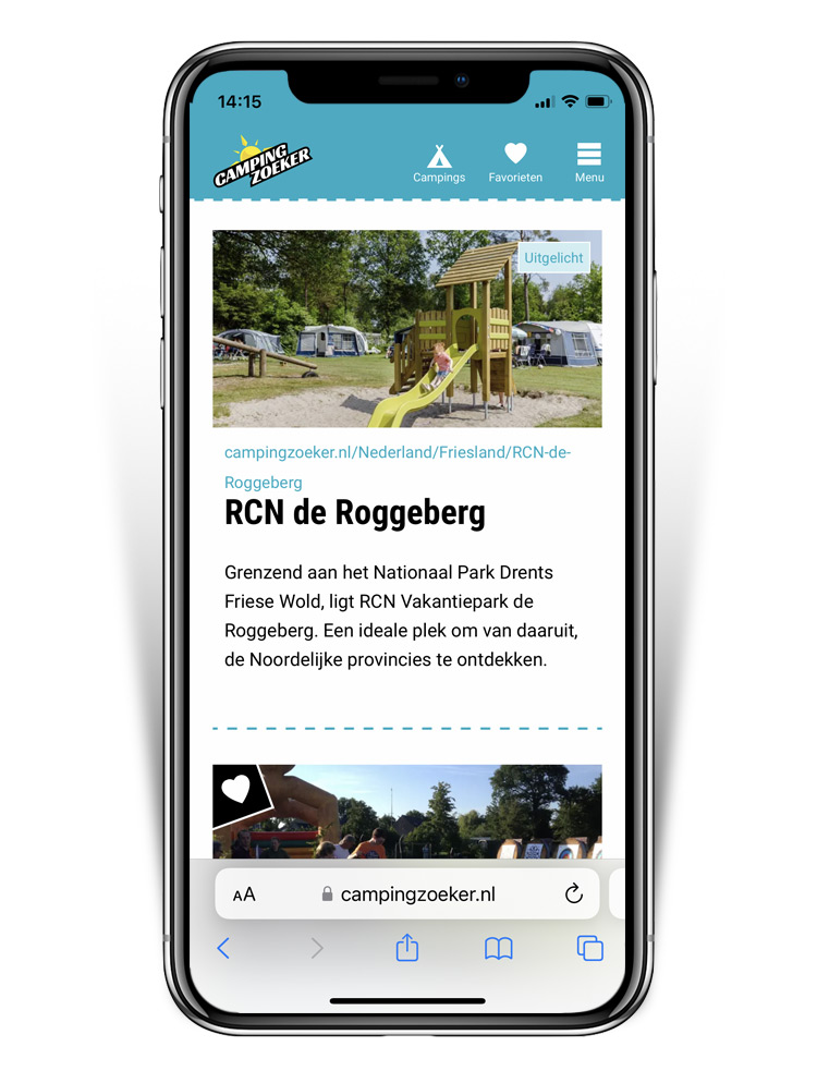 Partner account op Campingzoeker