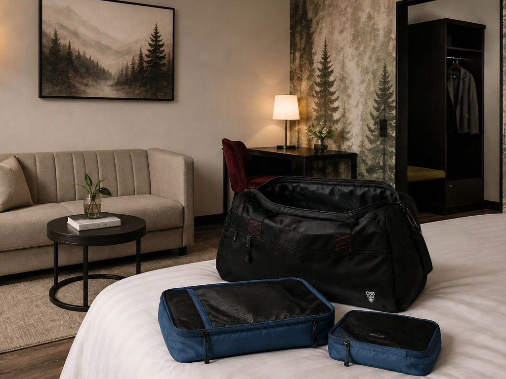 tas-voor-een-nacht in het hotel?