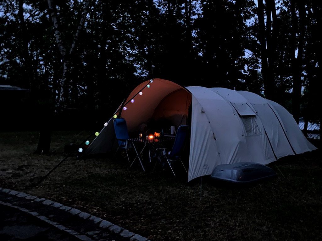 Lampjes op de camping